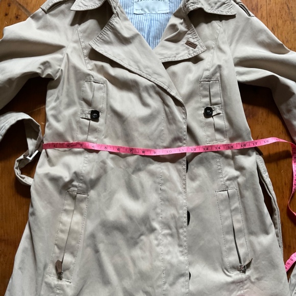 Zara Trench Coat Tan with suede accents size Small - Picture 14 of 16